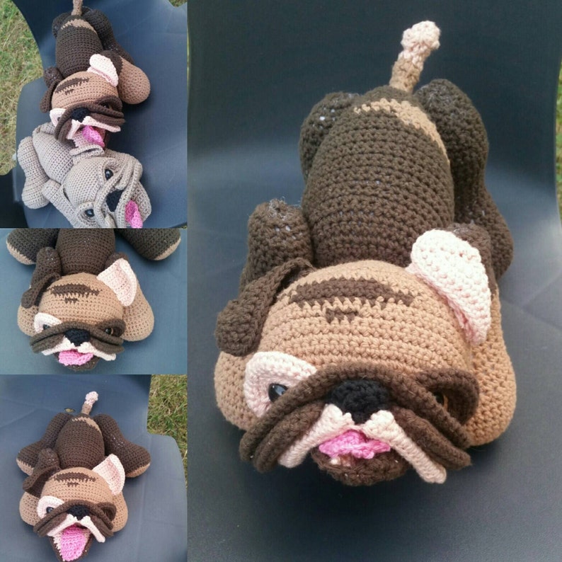 Bull bulldog completely crocheted in cotton Mr
