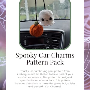 Spooky Car Charms PATTERN; Spooky Crochet PATTERN; Halloween Crochet Pattern