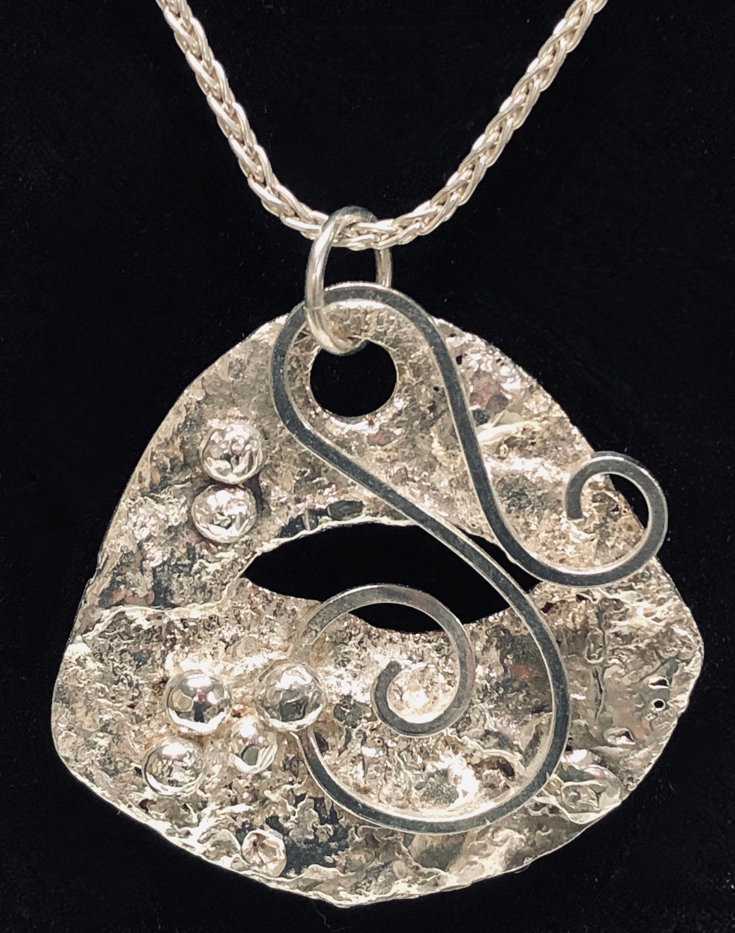 Large Quirky Pendant Sterling Silver Chunky Stylish Etsy Denmark