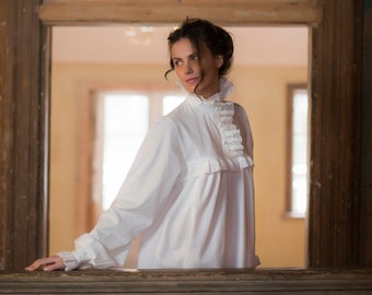 Camisón victoriano, camisón vintage, ropa de dormir victoriana, camisón antiguo, ropa de dormir de la década de 1900, camisón vintage - Invierno victoriano