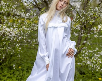 Camisola de maternidade, camisola de amamentação, camisola vintage, camisola antiga, camisola vitoriana, pijama de amamentação vitoriano de inverno