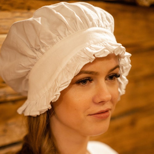 Victorian Night Vintage Ruffled Mob Cap 