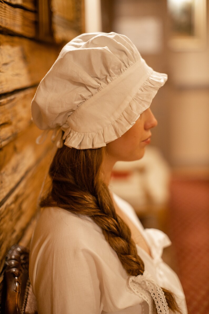 Victorian Night Vintage Ruffled Mob Cap Victorian Mob Cap Etsy