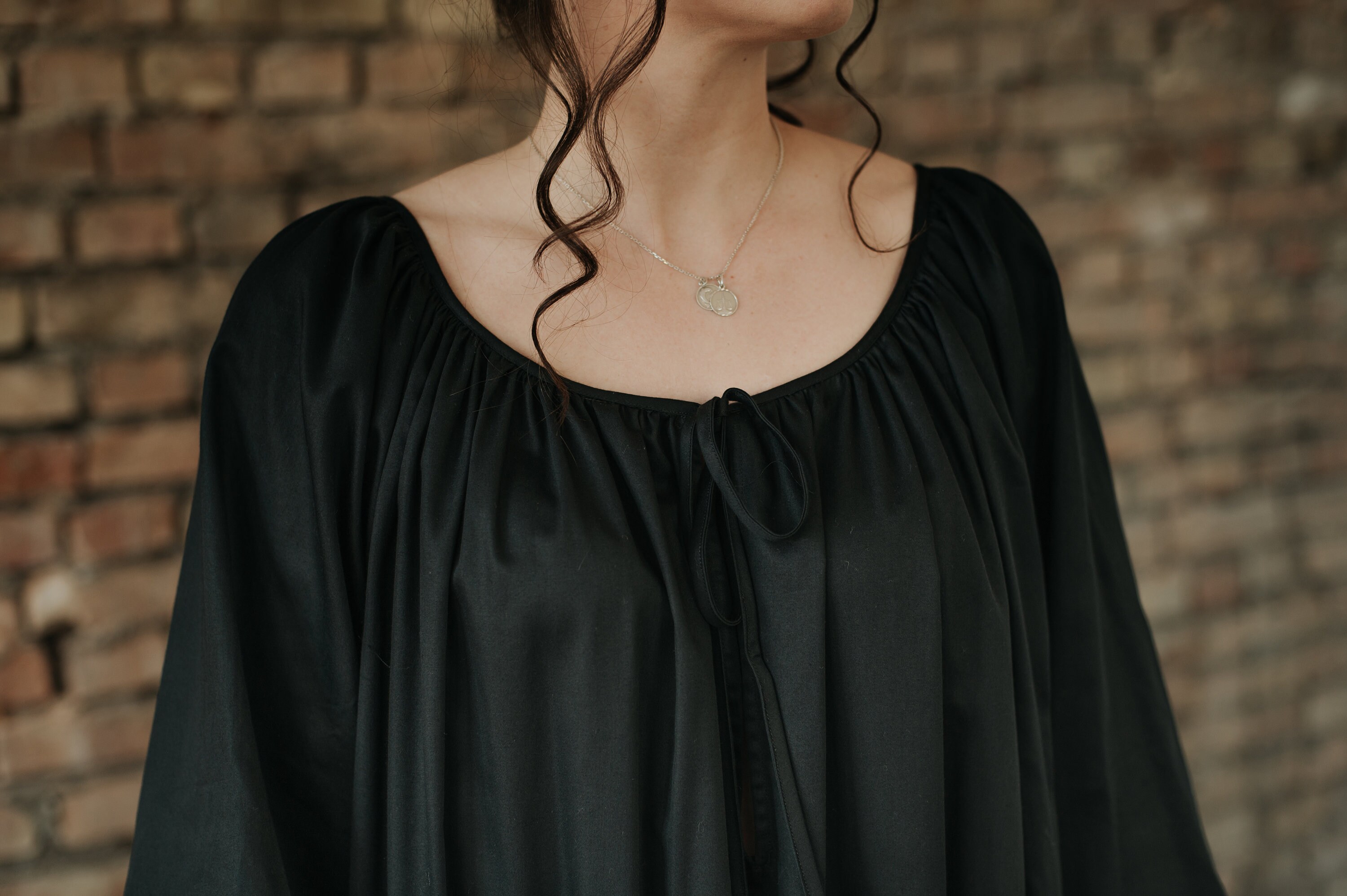 Milda - Victorian Vintage Inspired Nightgown in Black, White, Ecru