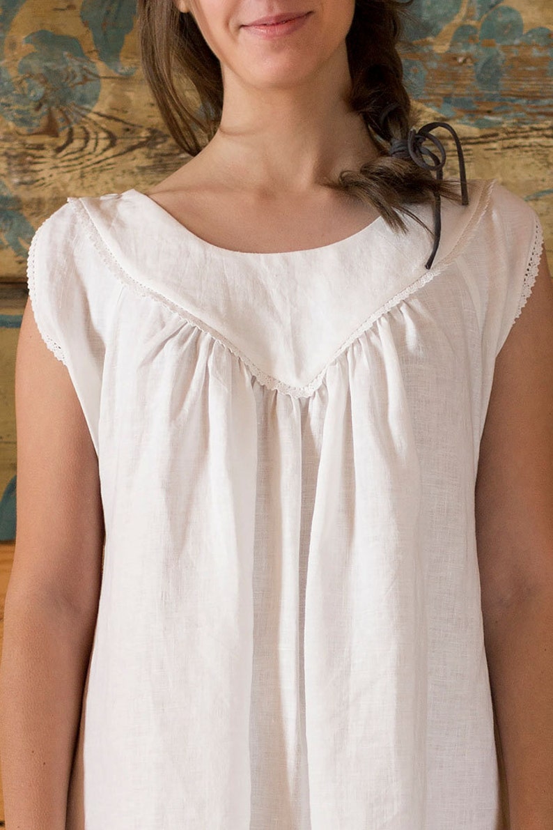 Linen Nightdress Vintage Linen Nightgown for Women Long Etsy