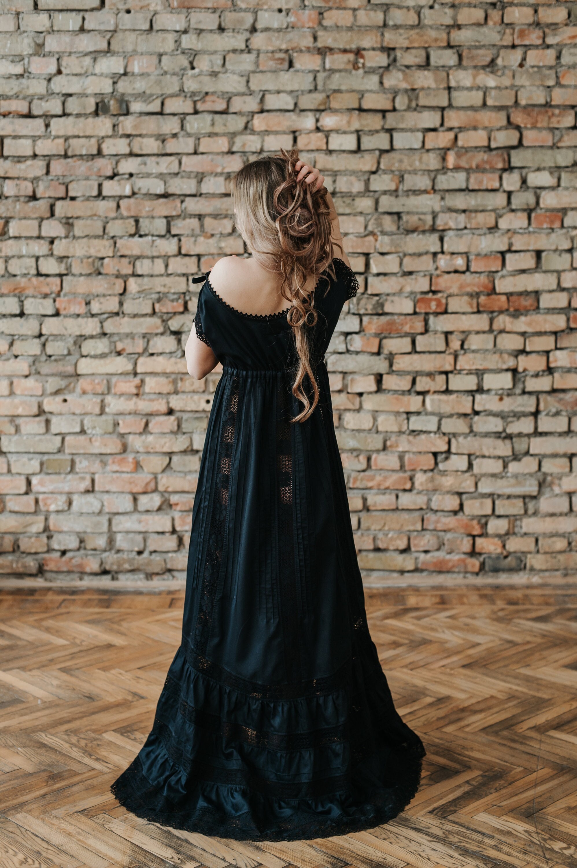Victorian Nightdress Vintage Night Gown Black Nightie Old Fashion Nighty Medieval Nightwear Renaissance Nightgown Delicate Beauty Black Etsy UK