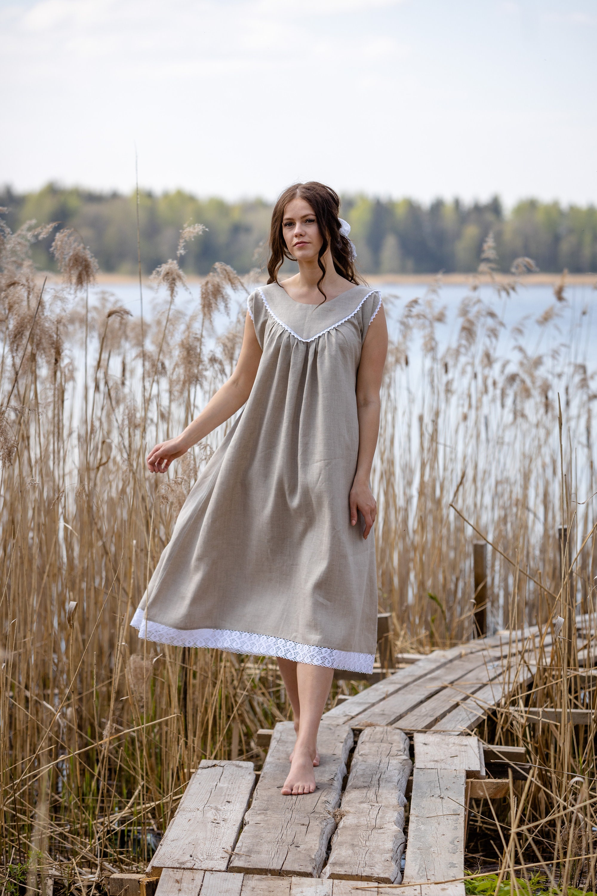 Vintage Nightgown Old Fashioned Night Gown 1800s Sleepwear