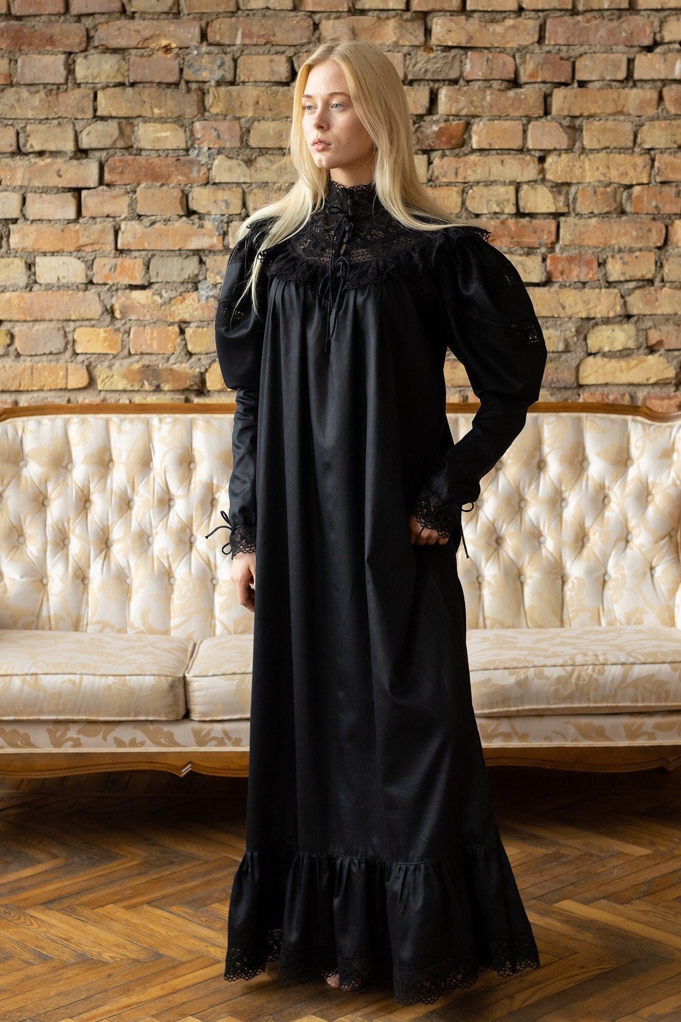 Black victorian sale nightgown