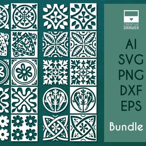Medieval Tile Stencil Bundle: Laser Cut Files (Digital Download)