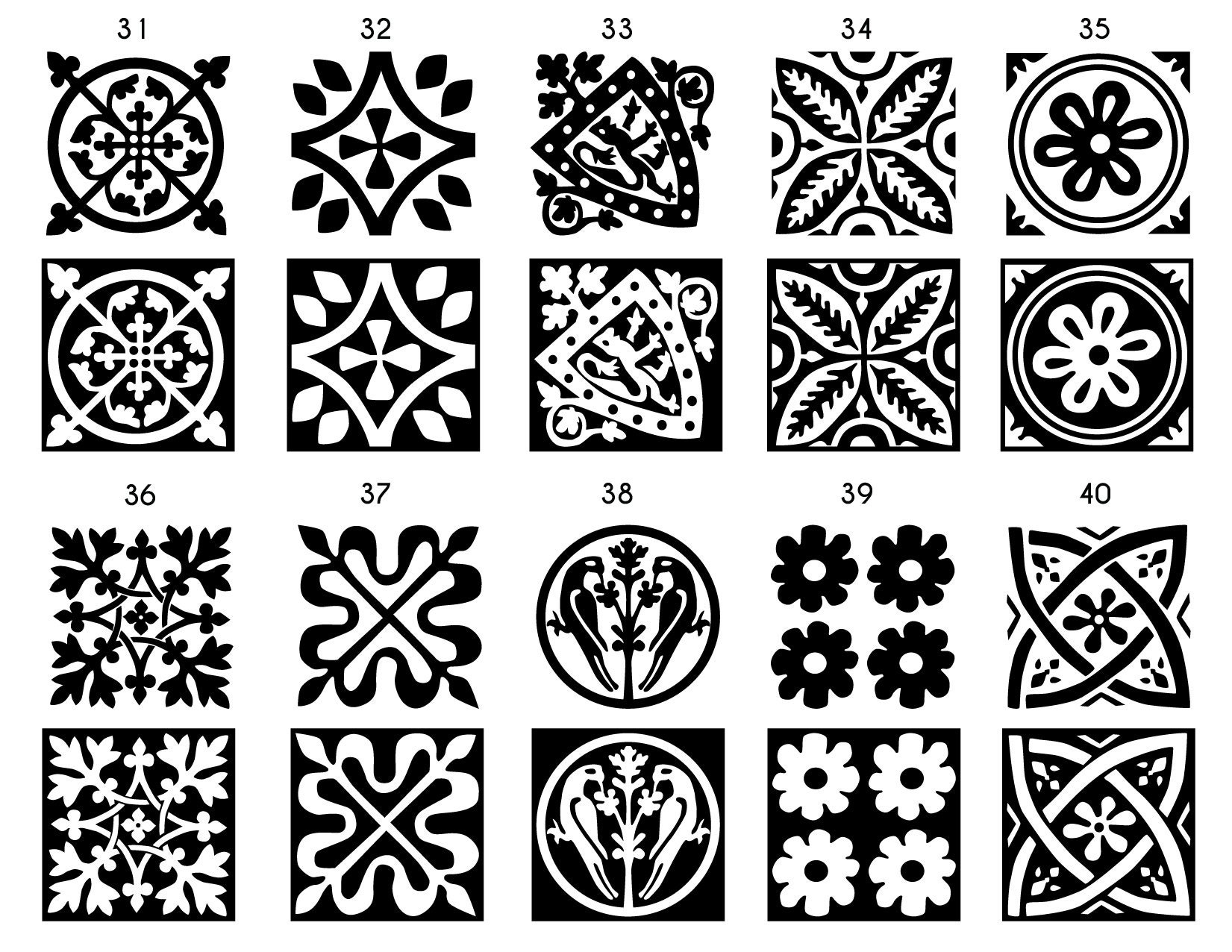 Medieval Tile Bundle 4 -digital Cut Files SVG, DXF, Vector - 10 ...