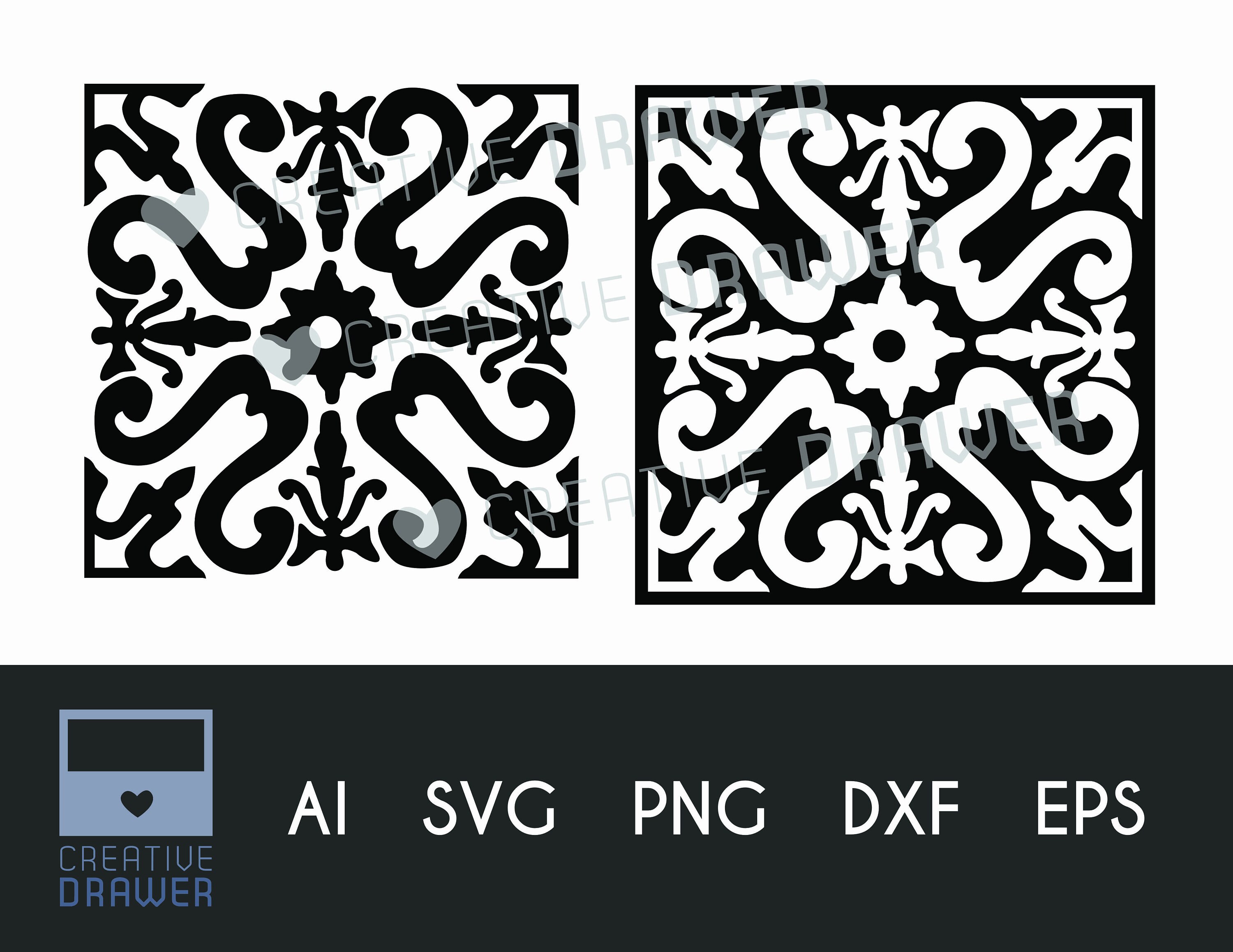 Spanish Stencil Tile 49 Digital Cut File SVG DXF Eps Png. Etsy