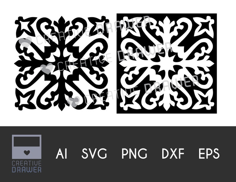 moroccan stencil tile 2 digital cut file svg dxf eps png