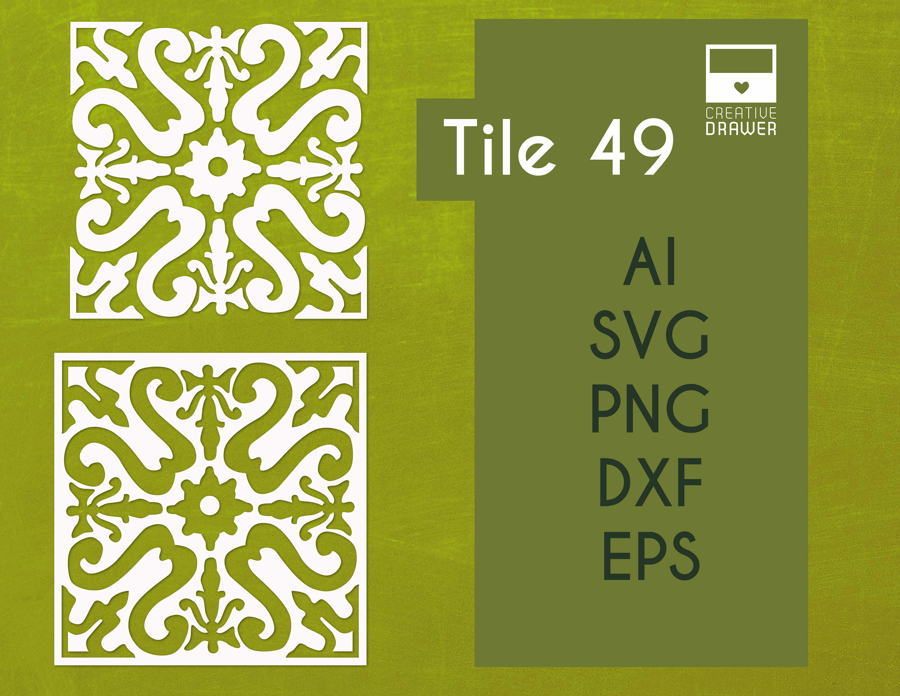 Spanish Stencil Tile 49 Digital Cut File SVG DXF Eps Png. Etsy