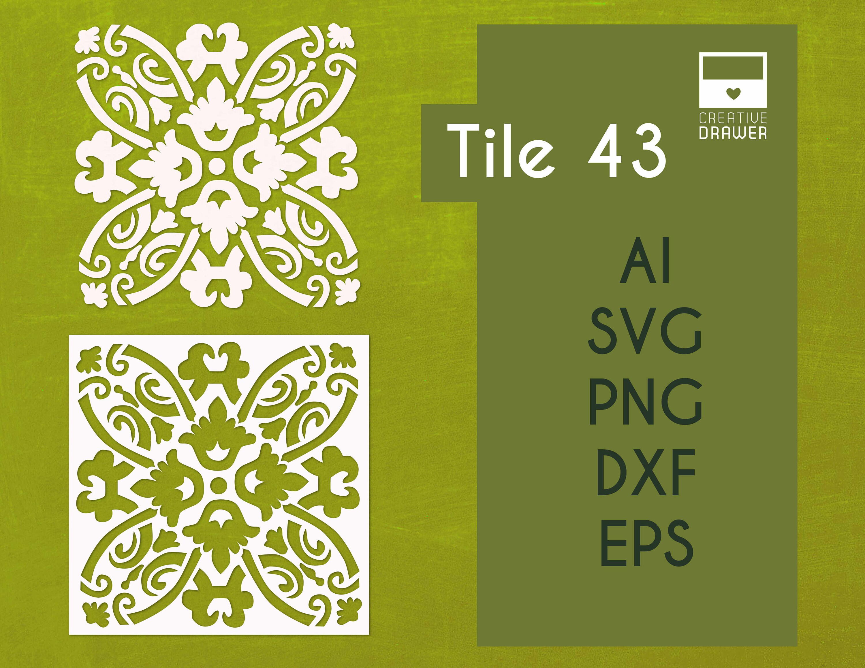 Spanish stencil tile 43 Digital cut file SVG DXF eps png. Etsy