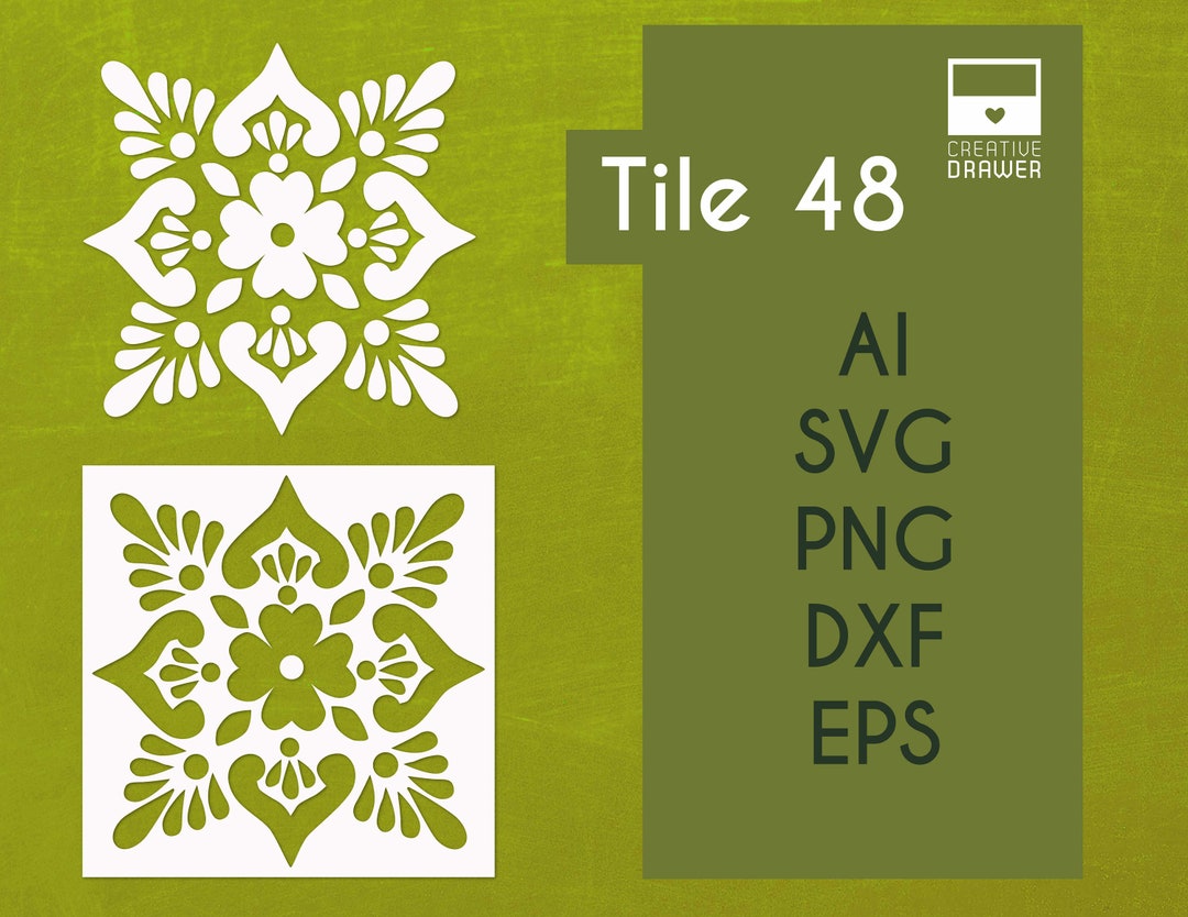 Spanish Stencil Tile 48 Digital Cut File SVG DXF Eps Png. Etsy