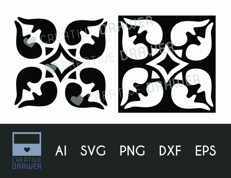 Spanish stencil tile 50 Digital cut file SVG DXF eps png ...