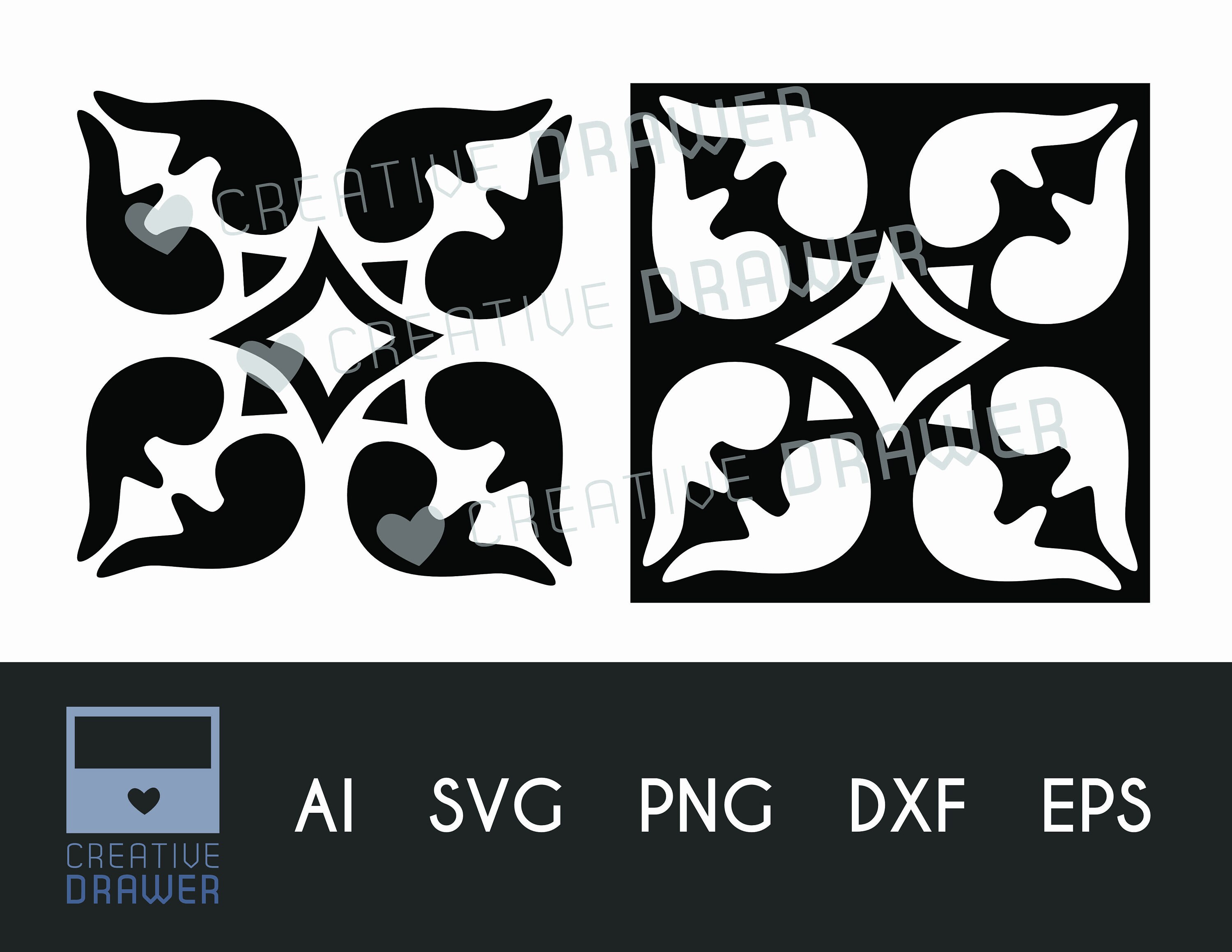 Spanish stencil tile 50 Digital cut file SVG DXF eps png. Etsy