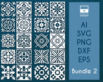 Marokkanische Fliesen Schablonen Bundle: Laser Cut Dateien für Cricut (Digitaler Download)