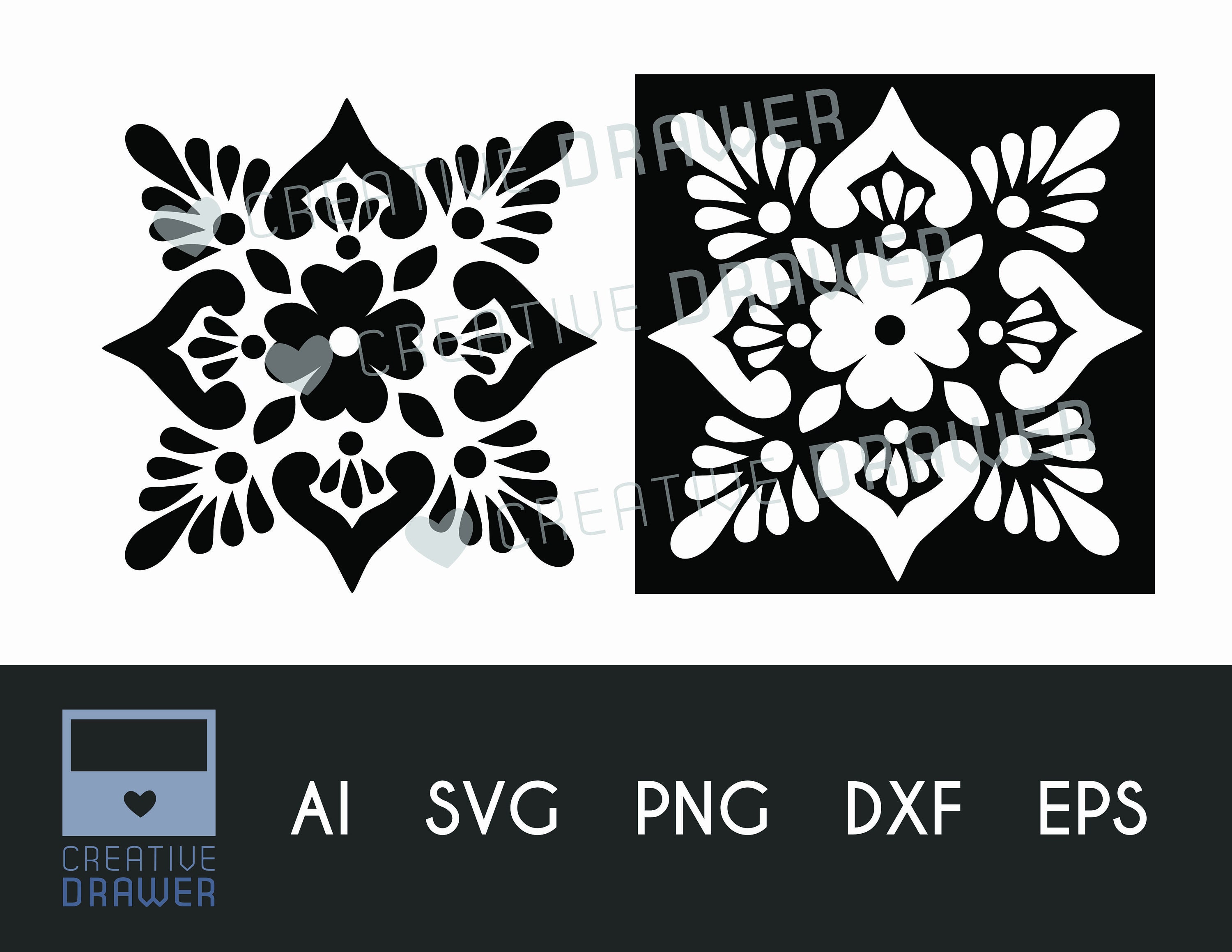 Spanish Stencil Tile 48 Digital Cut File SVG DXF Eps Png. Etsy