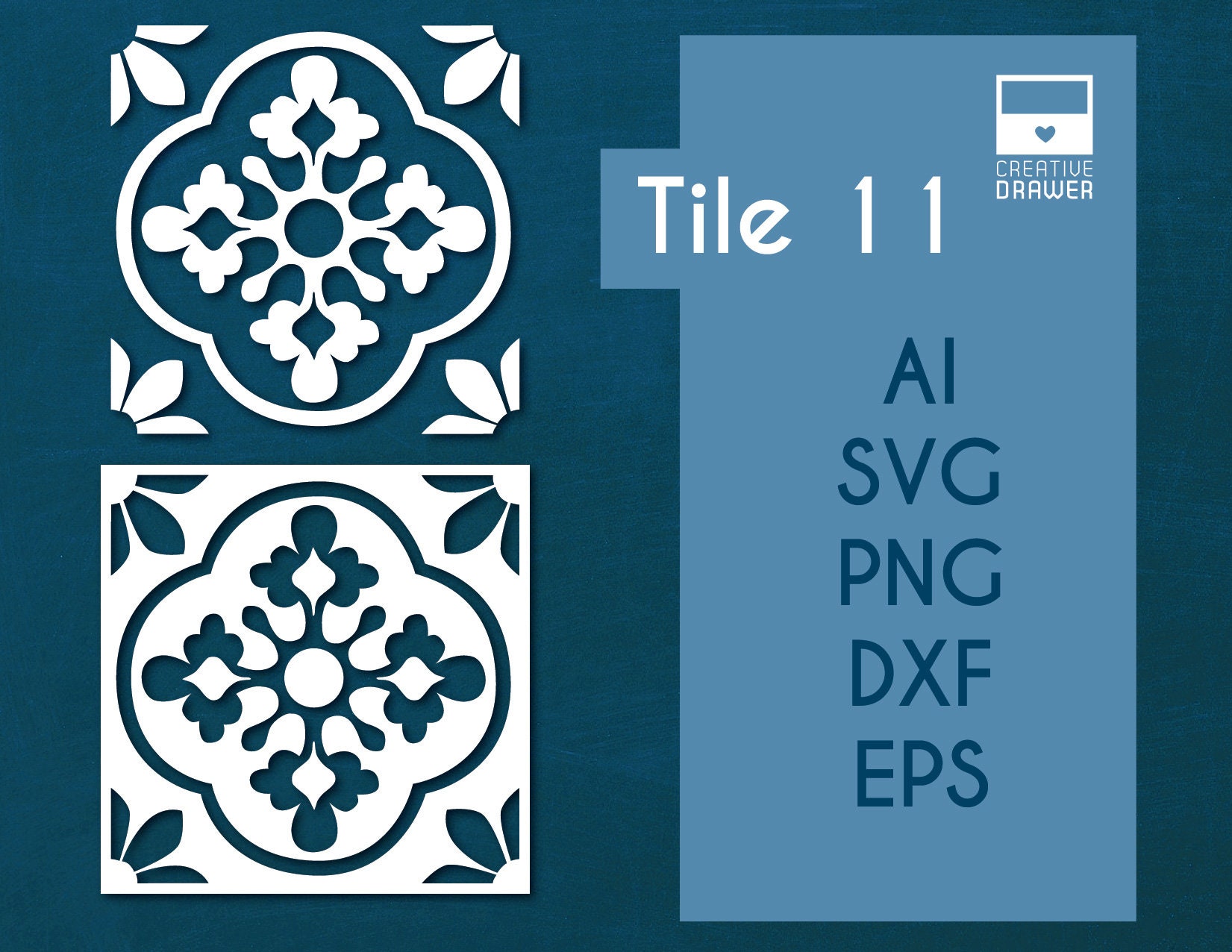 Moroccan Stencil Tile 11 Digital Cut File SVG DXF Eps Png. Printable ...