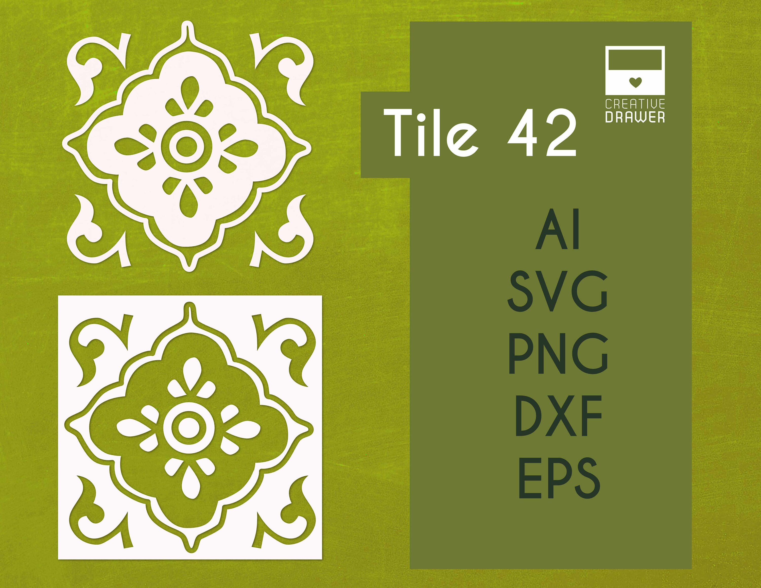 Spanish stencil tile 42 Digital cut file SVG DXF eps png. Etsy