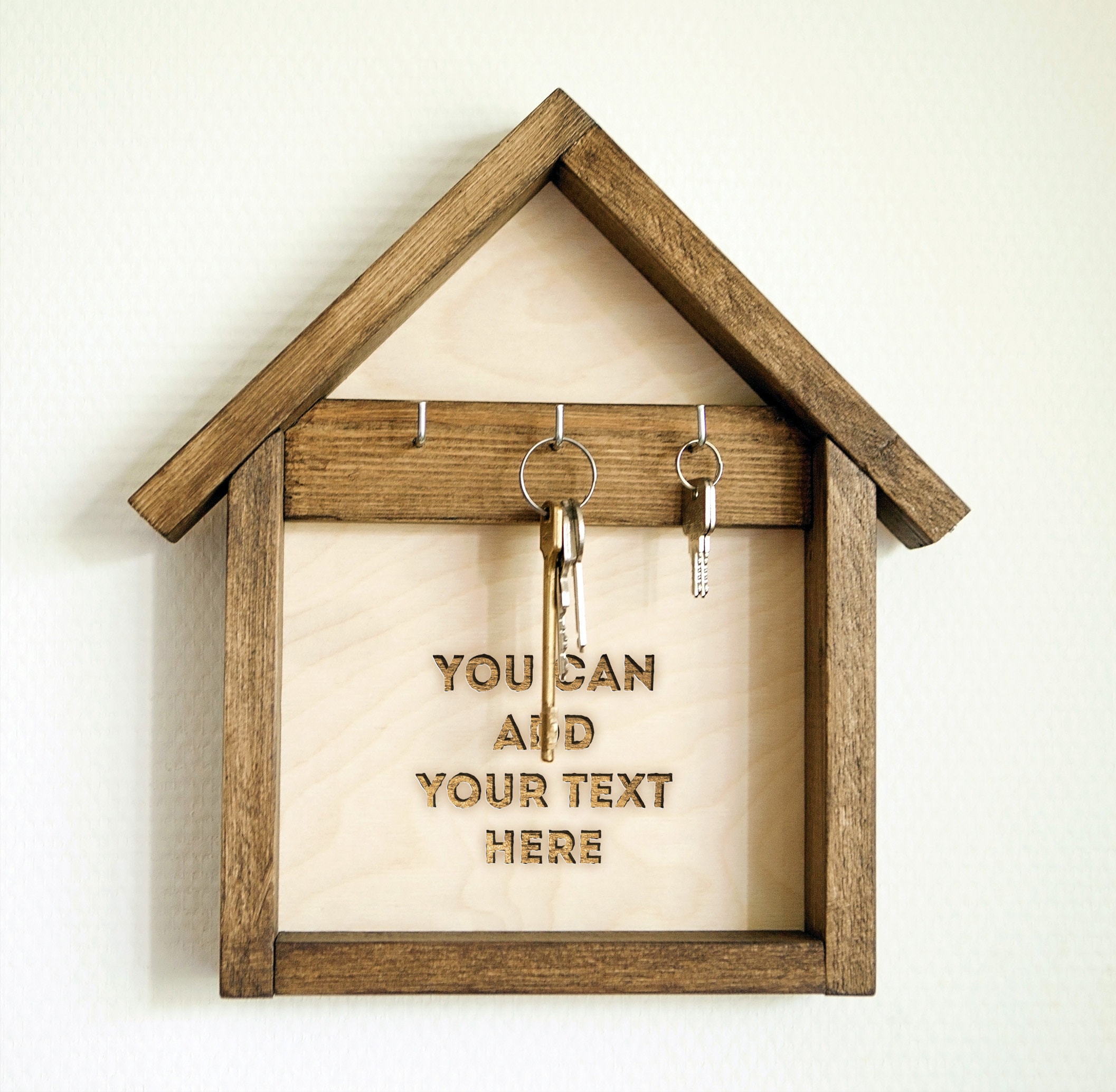 Wall Key Hooks Wooden Key Holder. House Shaped Key Holder. Etsy
