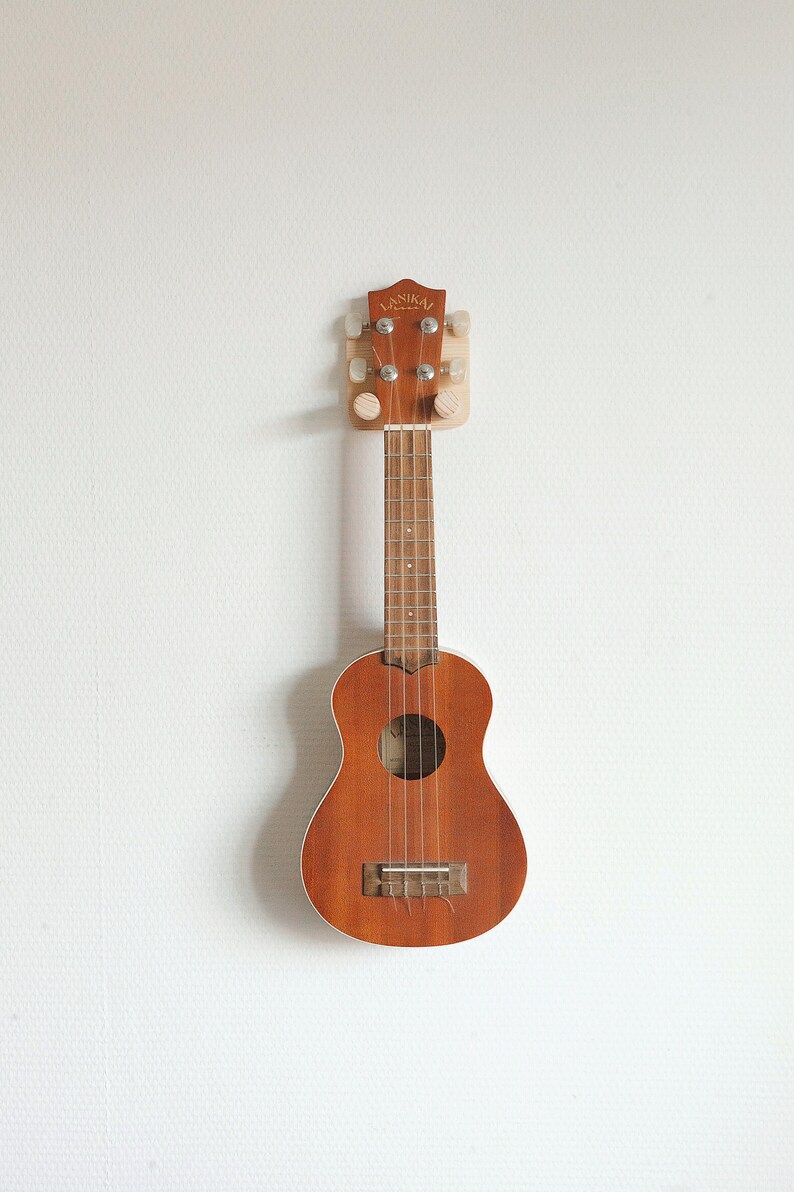 Ukulele Wall Mount Hanger Custom Guitar Rack Wood Stand Hook Etsy