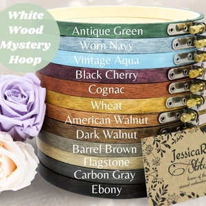 MYSTERY HOOPS- Hand-Stained Wooden Embroidery Hoops; Variety Pack; Stitching Hoops; Display Hoops; Embroidery Gift Set; Surprise Hoop