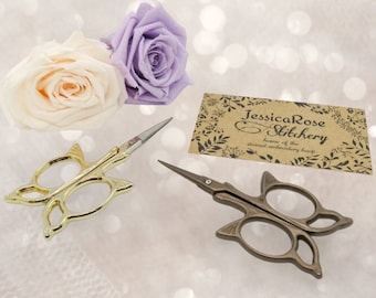 Butterfly Embroidery Scissors; Titanium Brown or Gold; Sewing; Trimming; Thread Cutter