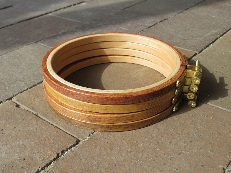 4x6 or 5x8 Oval; High-Quality Hardwood Hoops Mixed Browns 4-Pack Premium Beechwood Hand-Stained Embroidery Hoops; Sizes 3-9