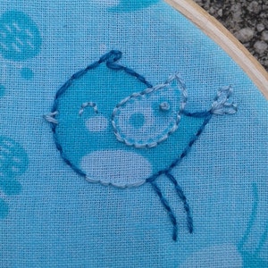 CLEARANCE Birdwatching Cat Hand Embroidery Hoop Wall Art 6 inch Original/Ready to Ship image 6