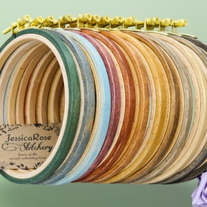Premium Beechwood Hand-Stained Embroidery Hoops Sizes 39, 4x6 or 5x8 Oval Multiple Colors Available High-Quality Hardwood Hoops image 2
