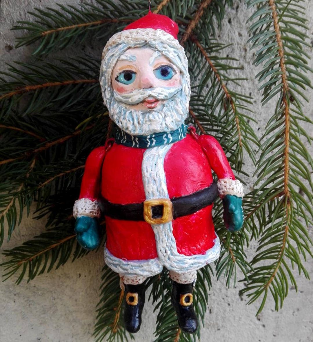Papier Mache Santa Claus OOAK Santa Claus Artist Santa Etsy