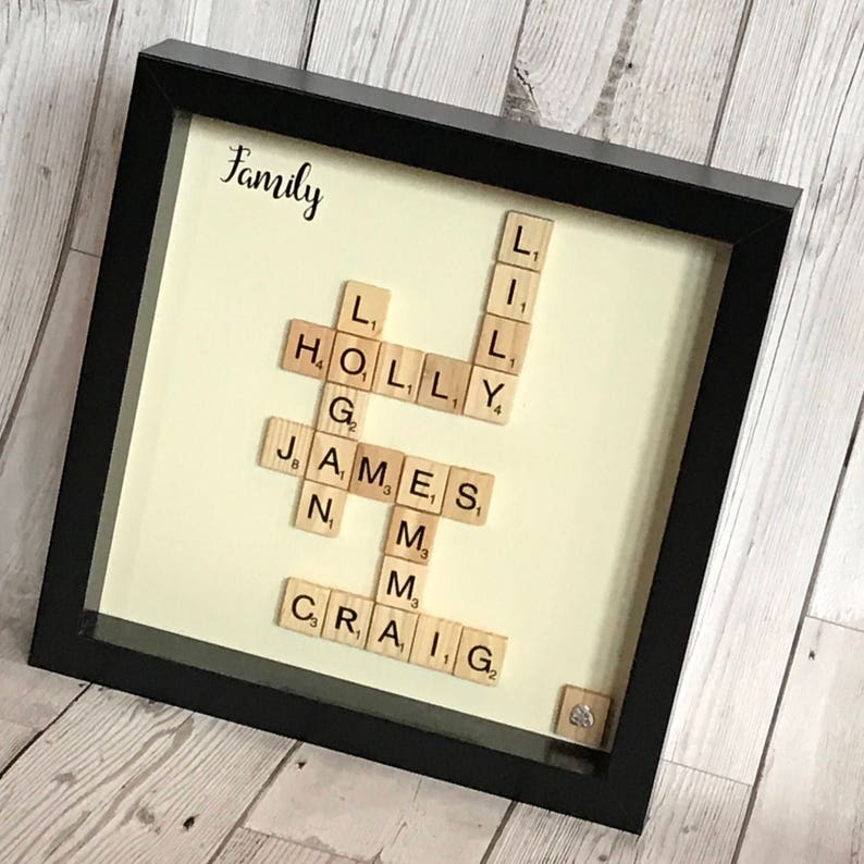 Personalised Scrabble Art Frame Family Letter Image 0