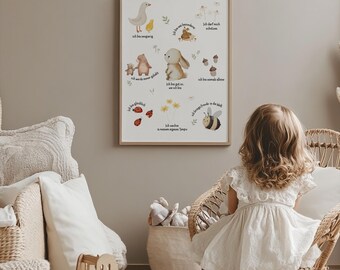 ABOUKI Kunstdruck Tiere Boho Affirmationen – DIN A4 Oder DIN A3 | Kinderzimmer-Deko Mit Positiven Botschaften
