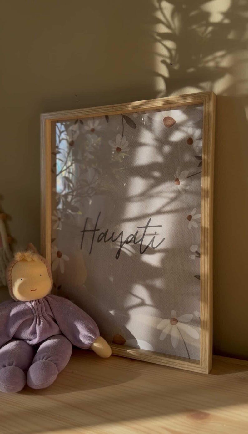Kinderzimmer Poster Set | Boho Mädchen Poster | Personalisiert mit Name | Wandbild Bundle | Wanddeko Gänseblume | Geschenk Eltern Bilder image 11