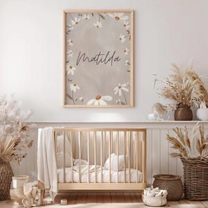 Kinderzimmer Poster Set | Boho Mädchen Poster | Personalisiert mit Name | Wandbild Bundle | Wanddeko Gänseblume | Geschenk Eltern Bilder image 12