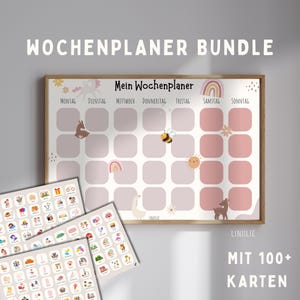 Montessori Wochenplaner für Kinder – 100+ Aktivitätskarten +Blanko Karten –Tagesplan & Wochenplan, visuelle Routine, selbstständiges Lernen