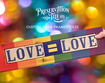 Love is Love Sign: Custom Rainbow Frame, LGBTQ+ Pride Decor