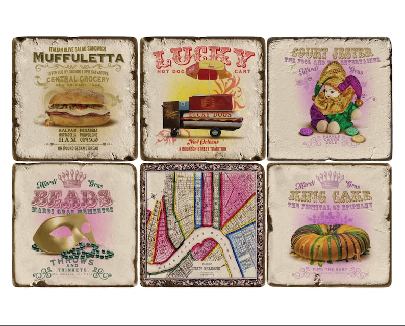 New Orleans Marble Coaster Set: NOLA Culture Collection bild 4