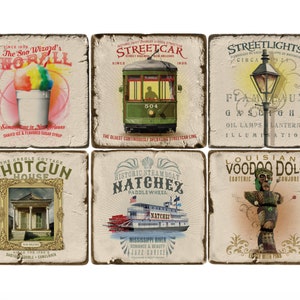 Coaster Set, NOLA, New Orleans Theme, Coaster Collection, Pick and Choose, Gift under 20 dollars, Big Easy Culture, Inexpensive Gift