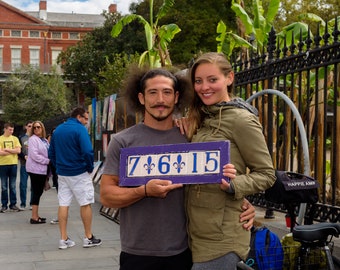 Custom build your own sign with our handmade replicas of New Orleans street tiles.
