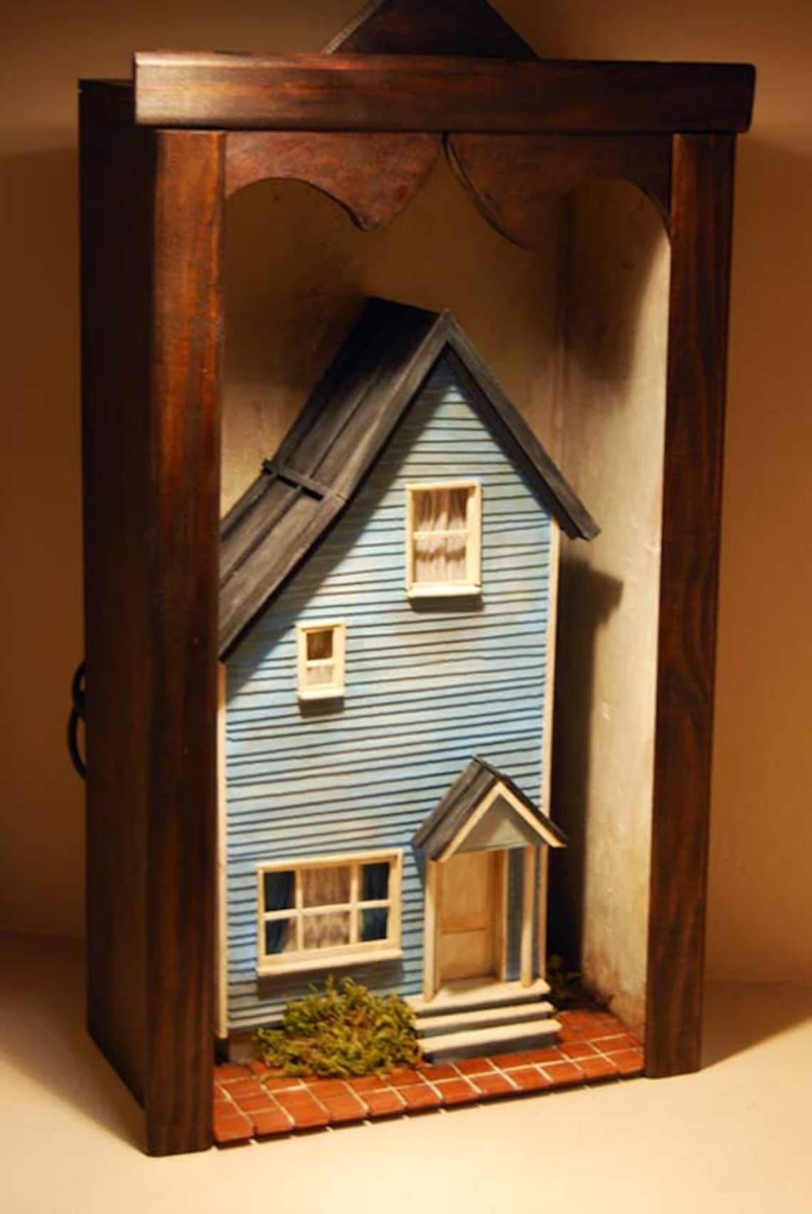Diorama With Wooden House With Interior Light. - Etsy