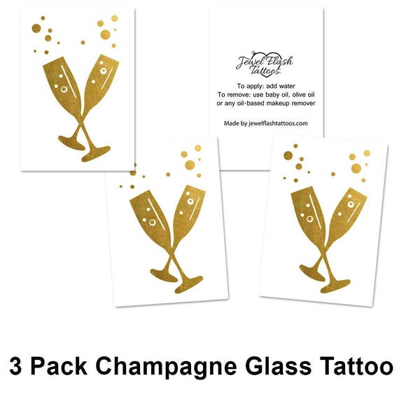 Champagne Tattoos Temporary Tattoo Wine Champagne Etsy