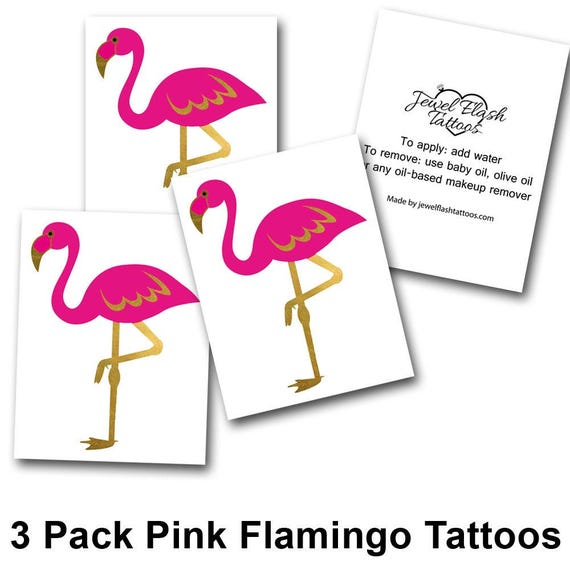 Flamingo Tattoo Pink Flamingo Tattoos Temporary Body Etsy