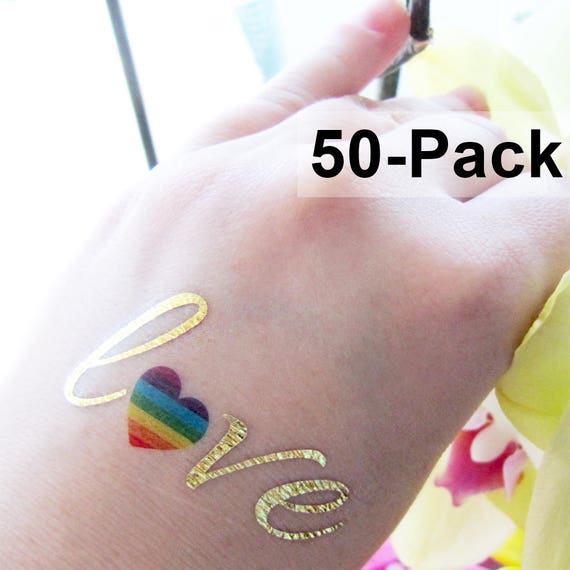 Tatouage Gay Tatouages Lgbt Arc En Ciel Coeur Tatouage Etsy