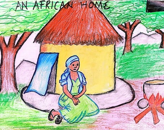 Note cards made in Uganda by art students, African art