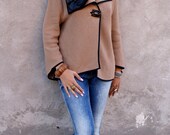 Crochet Jacket, Cardigan, Overall, Asymmetric, Autumn Jacket, Spring Overcoat, Crochet, Woman jacket, Stylish, Chic, Long Sleeves, Size M