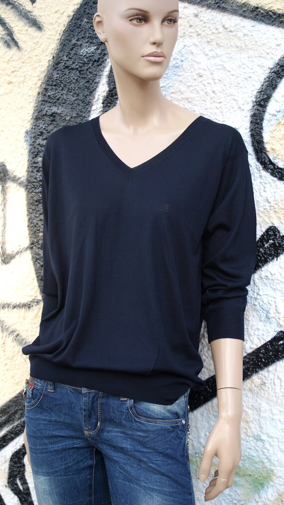 PRADA Wool Top, Prada Virgin Wool, Prada Navy Pull