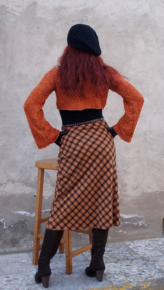 Plaid Wool Skirt, Tartan Midi Skirt, Plaid Skirt,… - image 5